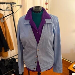 Women's Blue Jacket with Purple Lining